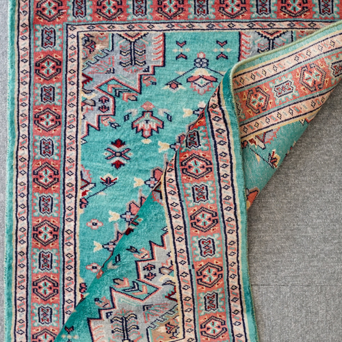 パキスタン手織り絨毯 ウール 高品質 size93×63cm カーペット・絨毯 
