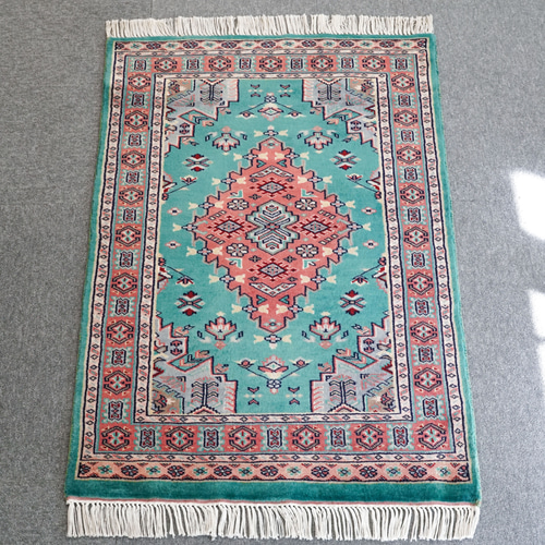 パキスタン手織り絨毯 ウール 高品質 size93×63cm カーペット・絨毯 