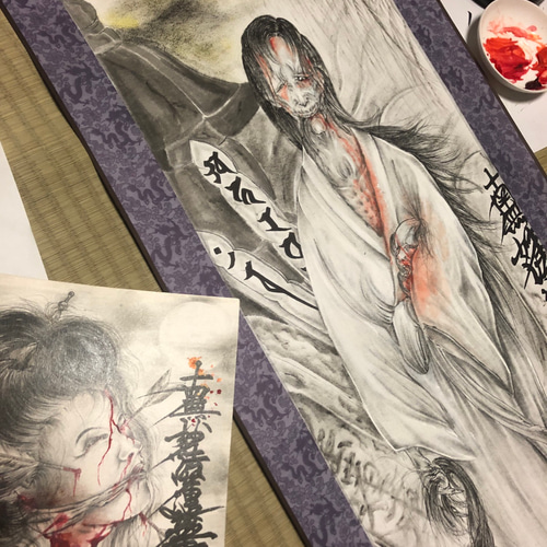 【見本】期間限定‼️幽霊画イラスト承ります 幽霊画承ります イラスト JiNTAi/アート工房 通販 14690173｜Creema