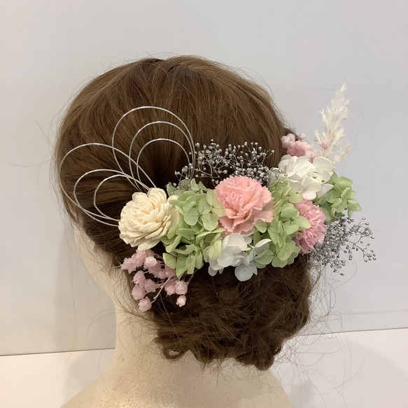 プリザーブドフラワー　髪飾り　ヘッドドレス　ヘアアクセサリー 3枚目の画像