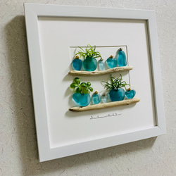限定版 シーグラスアート 海の宝石 北欧 ガラス細工 インテリア雑貨 観葉植物 贈り物 プレゼント 1枚目の画像