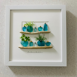 限定版 シーグラスアート 海の宝石 北欧 ガラス細工 インテリア雑貨 観葉植物 贈り物 プレゼント 4枚目の画像
