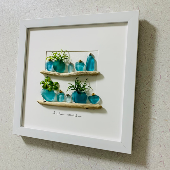 限定版 シーグラスアート 海の宝石 北欧 ガラス細工 インテリア雑貨 観葉植物 贈り物 プレゼント 2枚目の画像