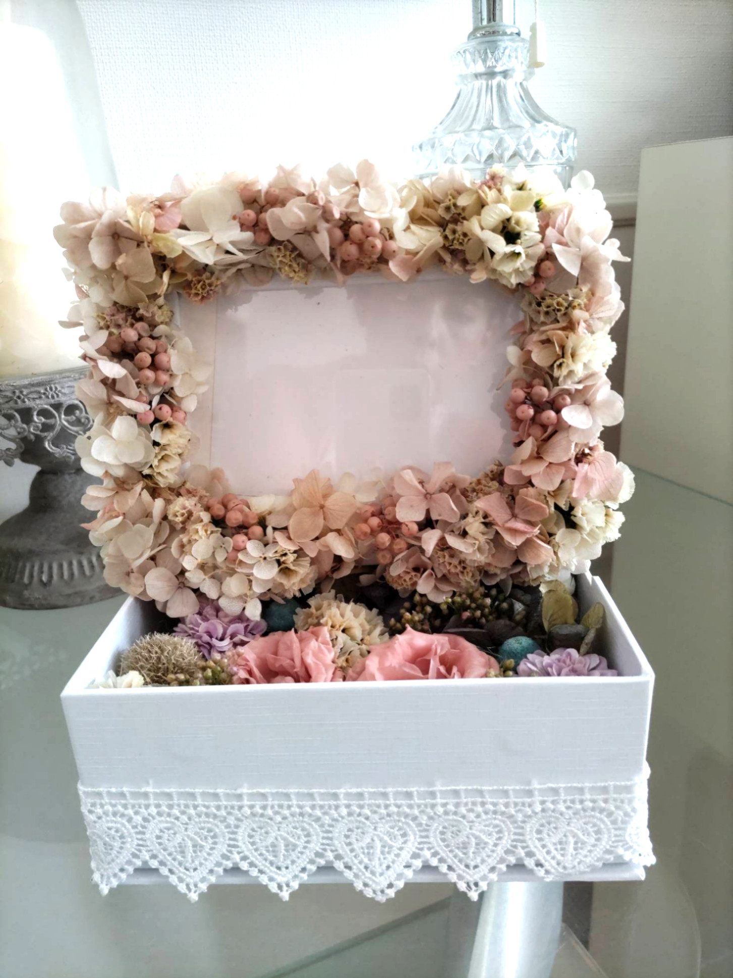 ブリザーブドフラワーアレンジフォトフレーム