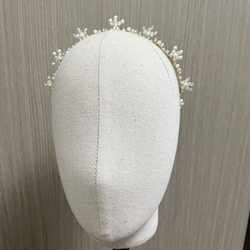 冒牌老闆娘 Kingboss金色水晶珍珠皇冠式頭飾A 第5張的照片