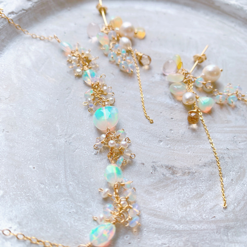 ℕ ♦︎14kgfカラーオパールブレスレット オパール○ ブレスレット/ 14kgf ブレスレット Lu＊Na + CHIROL