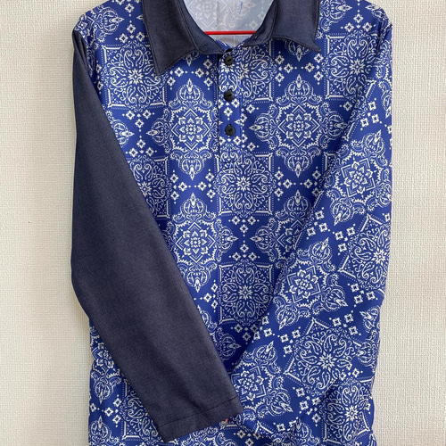 ゴルフウェア メンズ ペイズリー柄長袖 その他トップス 慈 megu