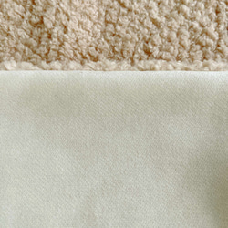 蓬鬆♪絲帶圍巾|富良野羊毛（灰白色）x毛皮（米色） 第7張的照片