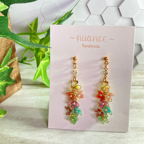 激カワ♡カラフル小さなワイヤーフラワーピアス ピアス（スタッド・一  