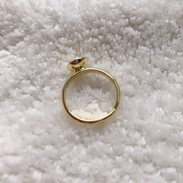硝子ドーム　リング台座　穴径3〜5.5mm用　ゴールド 1枚目の画像