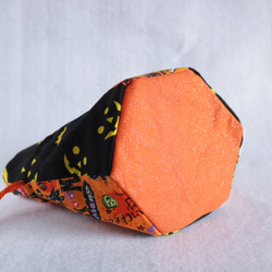 ハロウィンのヘキサゴン巾着袋（オレンジ） 5枚目の画像
