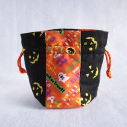ハロウィンのヘキサゴン巾着袋（オレンジ） 3枚目の画像