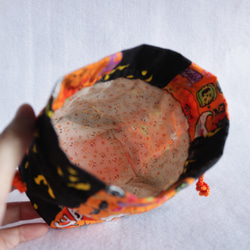 ハロウィンのヘキサゴン巾着袋（オレンジ） 4枚目の画像