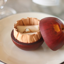 皮革糕點師系列【皮革蘋果】求婚戒指盒/配件盒 第11張的照片