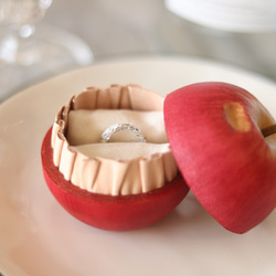 皮革糕點師系列【皮革蘋果】求婚戒指盒/配件盒 第9張的照片