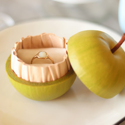 皮革糕點師系列【皮革蘋果】求婚戒指盒/配件盒 第5張的照片