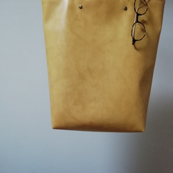 Creema限定 秋の福袋　マスタードイエローのA4対応シンプルトートバッグとスマホポシェット 3枚目の画像