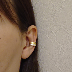 Line work ear cuff ２個セット (シルバー＆真鍮) 6枚目の画像