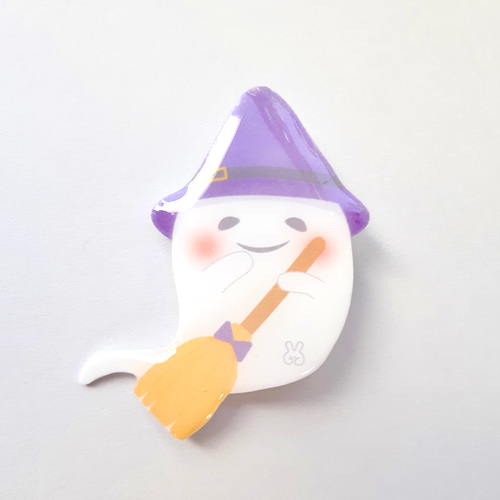 ハロウィンおばけちゃんのブローチ✨ほうき ブローチ うと 通販 