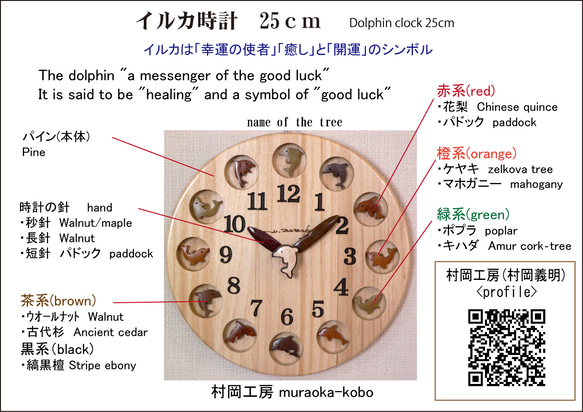 幸運と癒しのイルカ時計　25ｃｍ丸 5枚目の画像