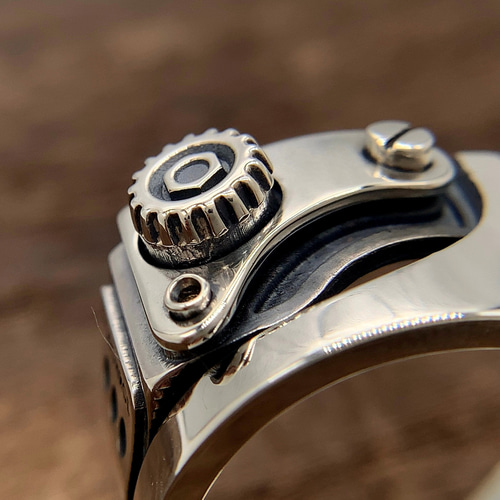 シルバー925 リング メンズ/スチームパンク 歯車/シルバーアクセサリー
