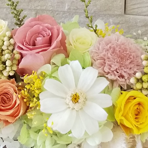 アートフラワー❁秋の花のアレンジメント❁染花布花❁希少価値