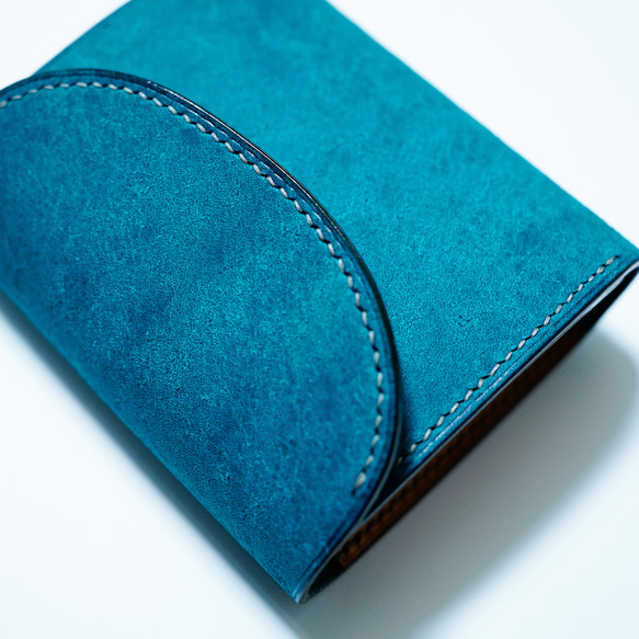 flap mini wallet [ ターコイズ ] ミニ財布 レザーウォレット 5枚目の画像