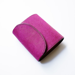 flap mini wallet [ ヴァイオレット ] ミニ財布 レザーウォレット 5枚目の画像