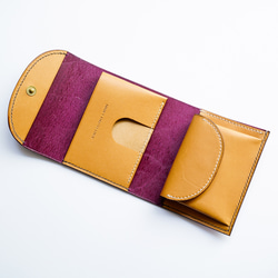 flap mini wallet [ ヴァイオレット ] ミニ財布 レザーウォレット 8枚目の画像