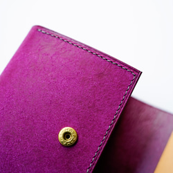 flap mini wallet [ ヴァイオレット ] ミニ財布 レザーウォレット 6枚目の画像