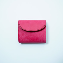 flap mini wallet [ ピンクレッド ] ミニ財布 レザーウォレット 3枚目の画像