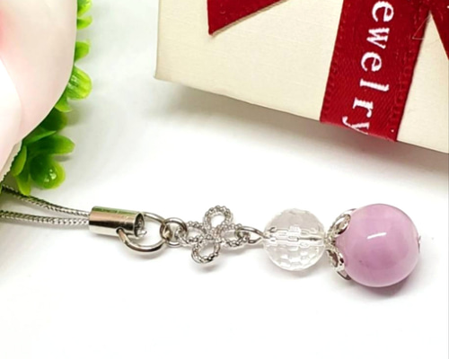 863 シェルパール×クラッククォーツ　天然石　お守り　チャーム　ストラップ 863 シェルパール×クラッククォーツ 天然石 お守り チャーム