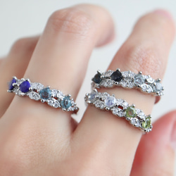 誕生石を2種選べる！天然石のリング＊12ヶ月全て天然石＊セミオーダー