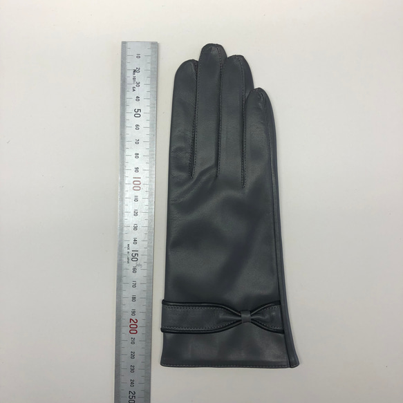 革手袋 [235] 20cm バイカラーパイピングのリボン 5枚目の画像