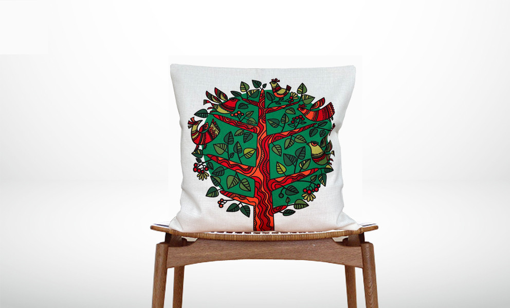 森のクッション Fairy Tree design  –ヒノキの香り－