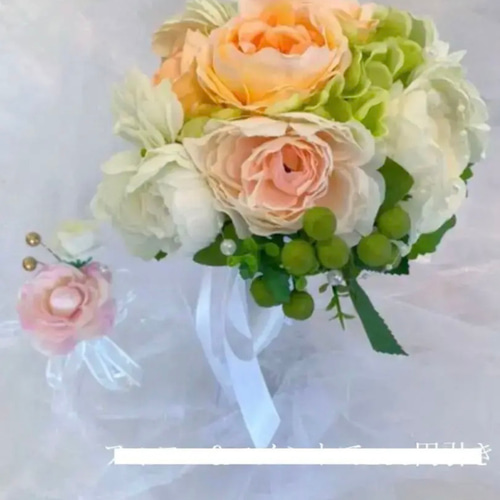 ブーケ ブートニア ウェディングブーケ 結婚式 クラッチブーケ 花嫁 