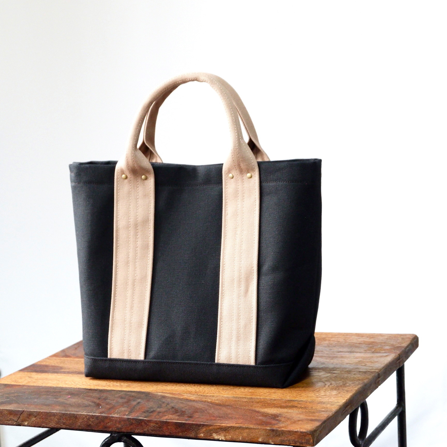 倉敷帆布のトート/Ｍ◇classic◇ブラック×シナモン