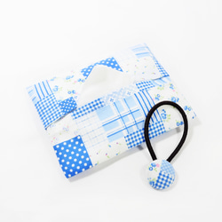 ハンドメイド ボックスサイズティッシュ 携帯ケース ⌘ 北欧・ブルー