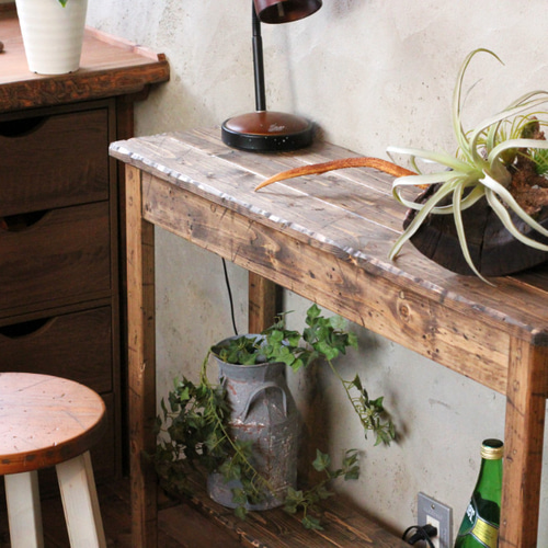 アンティーク風 サイドテーブルラック ダメージ ビンテージ 作業