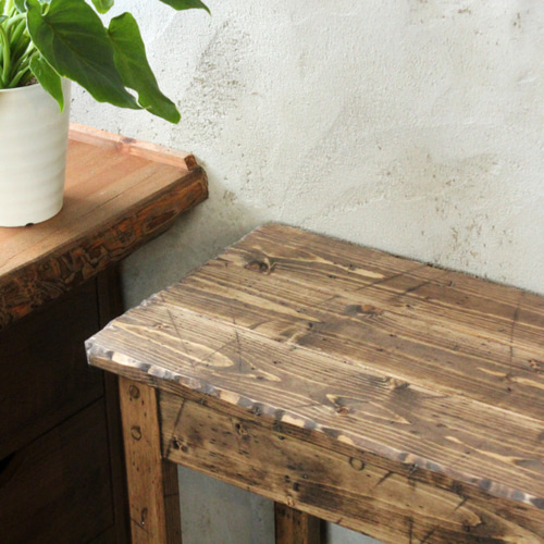 アンティーク風 サイドテーブルラック ダメージ ビンテージ 作業