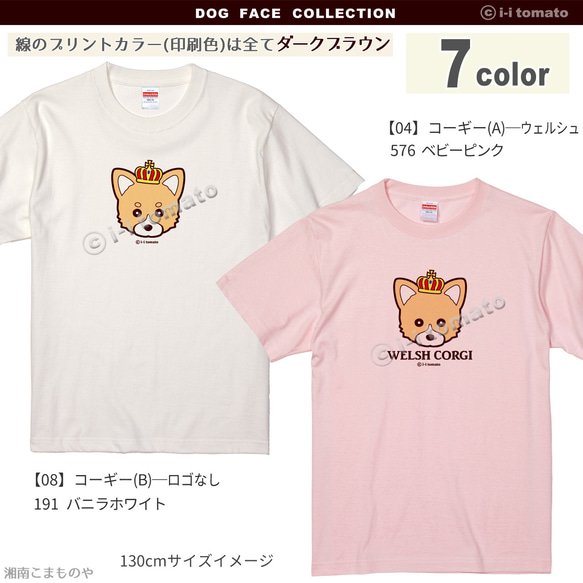ロイヤルコーギーTシャツ・カラード  子供ー大人XL  【名入れ可】 選べる4色  ペンブローク  ウェルシュコーギー 3枚目の画像