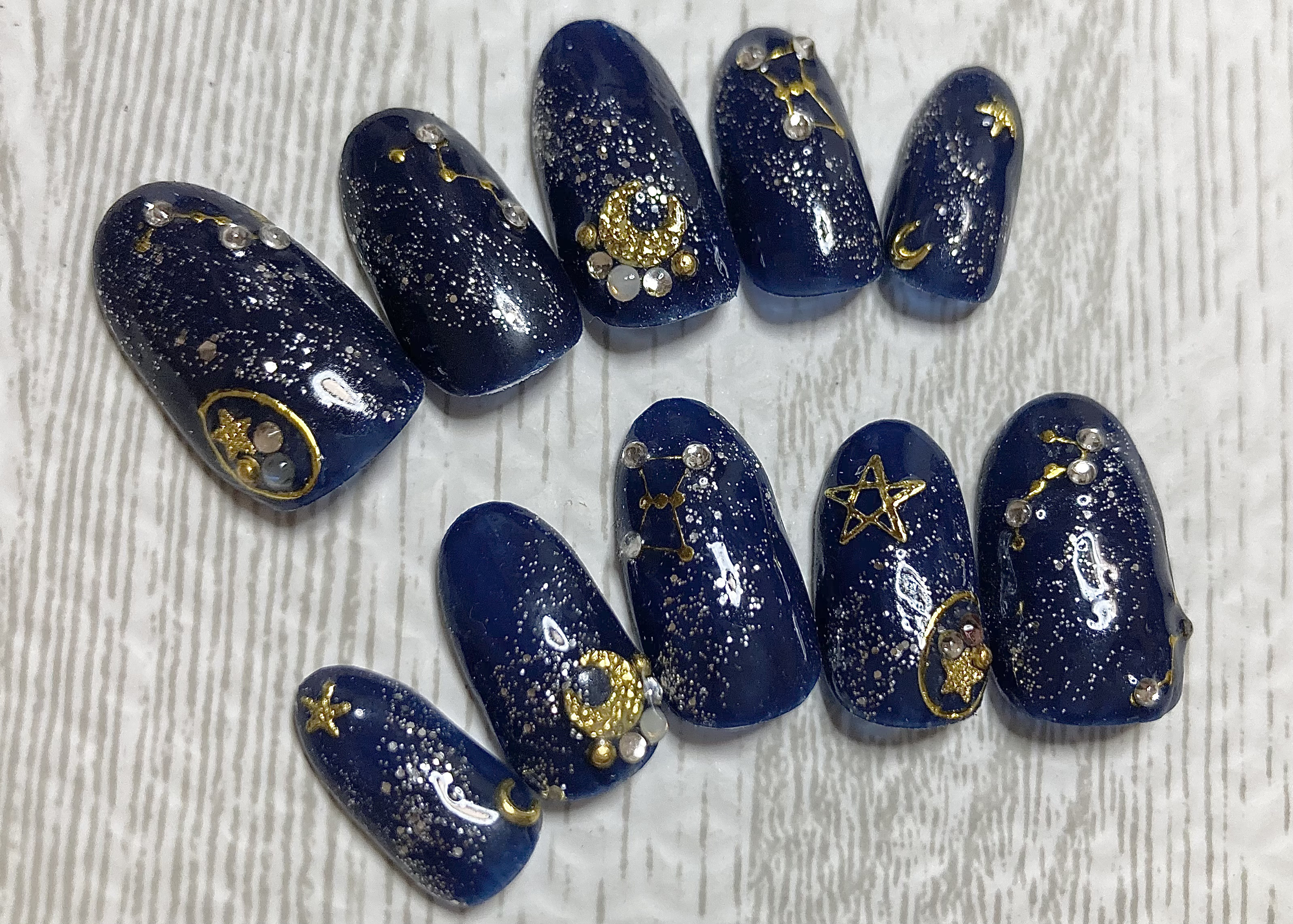 ネイルチップ 雲 月 星 オーダーネイル ネイルチップオーダー 星 雲 オーダーネイル ネイルチップオーダー ネイルチップ 月