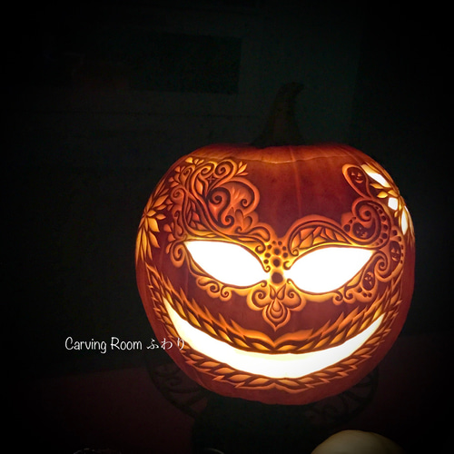 本物のハロウィンカボチャでジャックオーランタン【オーダー