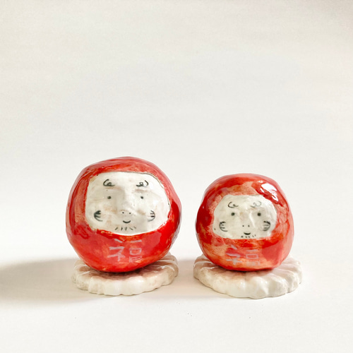 受注生産】お花の台座付きだるま 立体・オブジェ すずきたまみ 通販