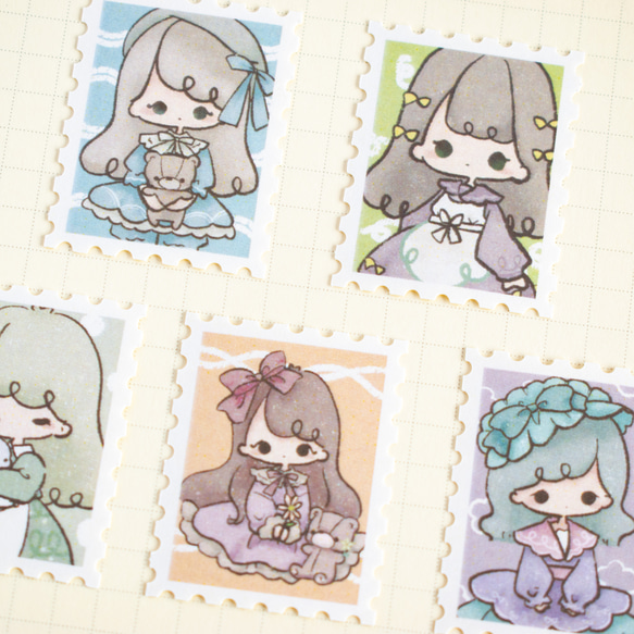 Flake Sticker - Yurufuwa 少女郵票風格貼紙 / 20 張 第2張的照片
