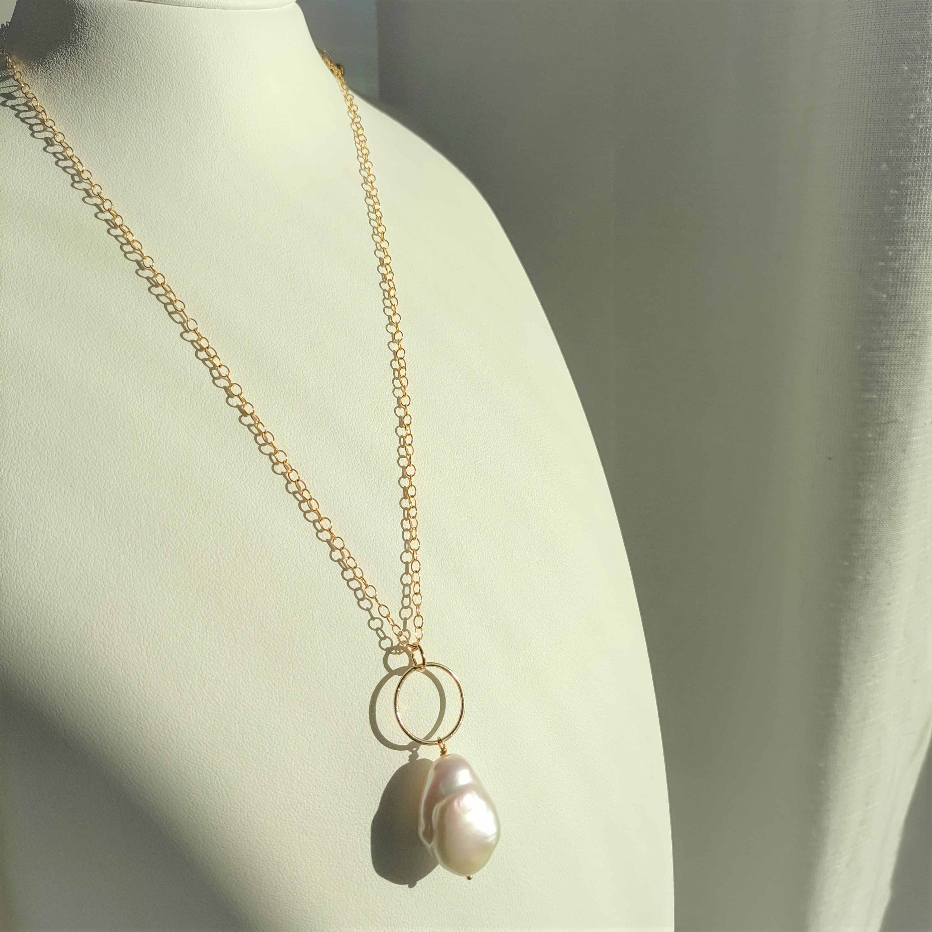 14kgf  淡水バロック　真空パール　長めネックレス　超軽量　アジャスター付き 11,088円