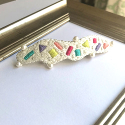 yura yura ゆらゆら　刺繍バレッタ 3枚目の画像