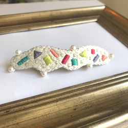 yura yura ゆらゆら　刺繍バレッタ 2枚目の画像