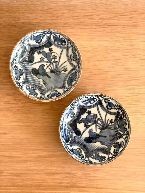 【京焼・清水焼】京都　水野春陽窯　染付　芙蓉手　中皿（３） 3枚目の画像