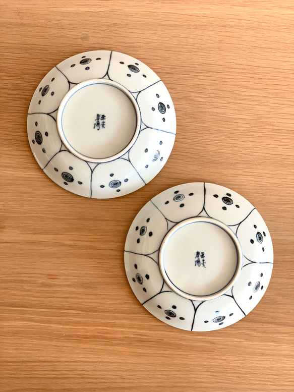 【京焼・清水焼】京都　水野春陽窯　染付　芙蓉手　中皿（３） 6枚目の画像